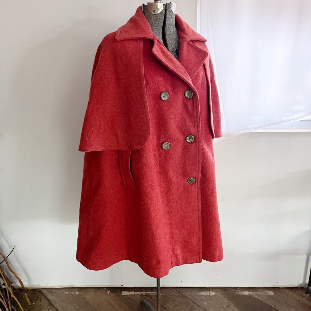 Vintage Mod Wool Cape | Davis Of Boston | One Siz… - image 2